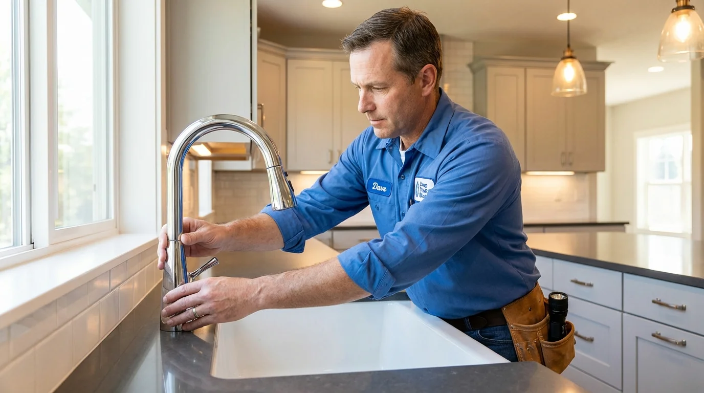 Kitchen faucet installation by Johns Plumbing LLC in New Athens